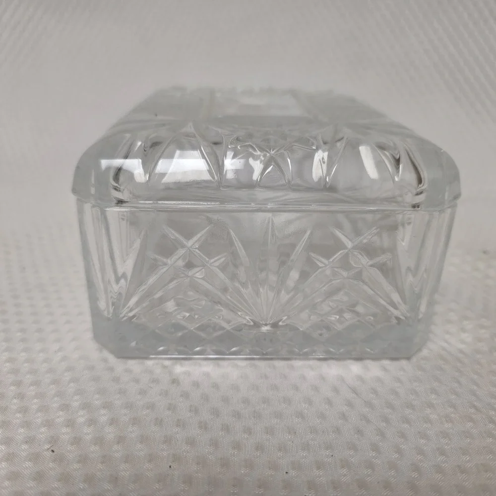 JG Durand Cristal d'Arques France Fontenay Crystal Trinket Box 6.5 x 5 x3 Vanity